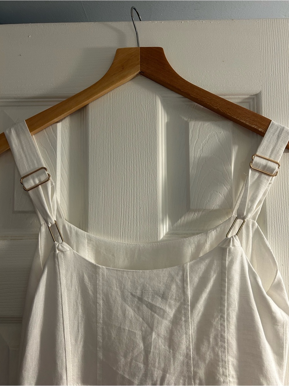 HYFVE White Sleeveless Maxi Dress with Gathered Waist - Picture 3 of 3